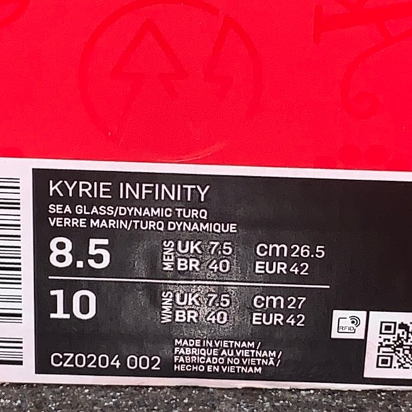 Nike Kyrie Infinity Shoes Sea Glass/Dynamic Turquoise:Size 8.5 V. Good Condition - Picture 9 of 11